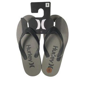 Men size 8, HURLEY gray flip flops slippers